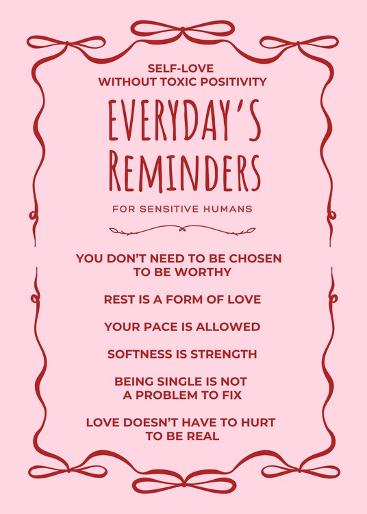 Plakát Self-love without toxic positivity Everyday's reminders