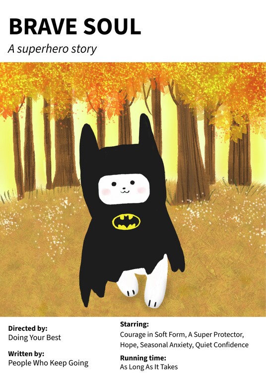Plakát Brave Soul Cute Cat Batman Autumn Film poster