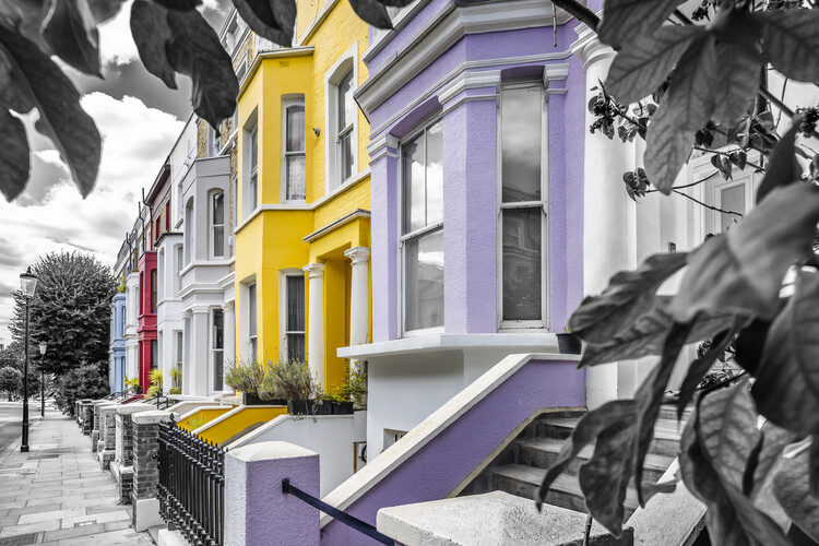Plakát House facades with style in Notting Hill - colorkey