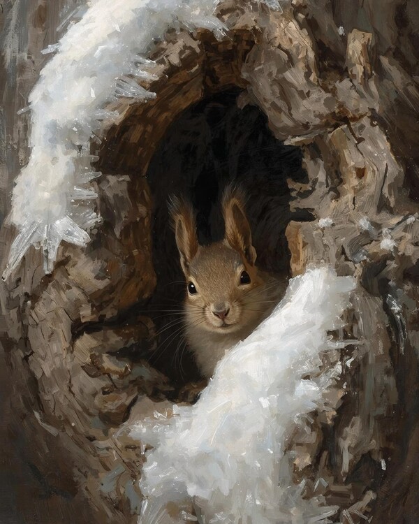 Plakát Squirrel in a Hollow