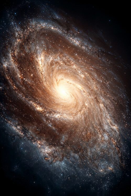 Plakát Golden Spiral Galaxy