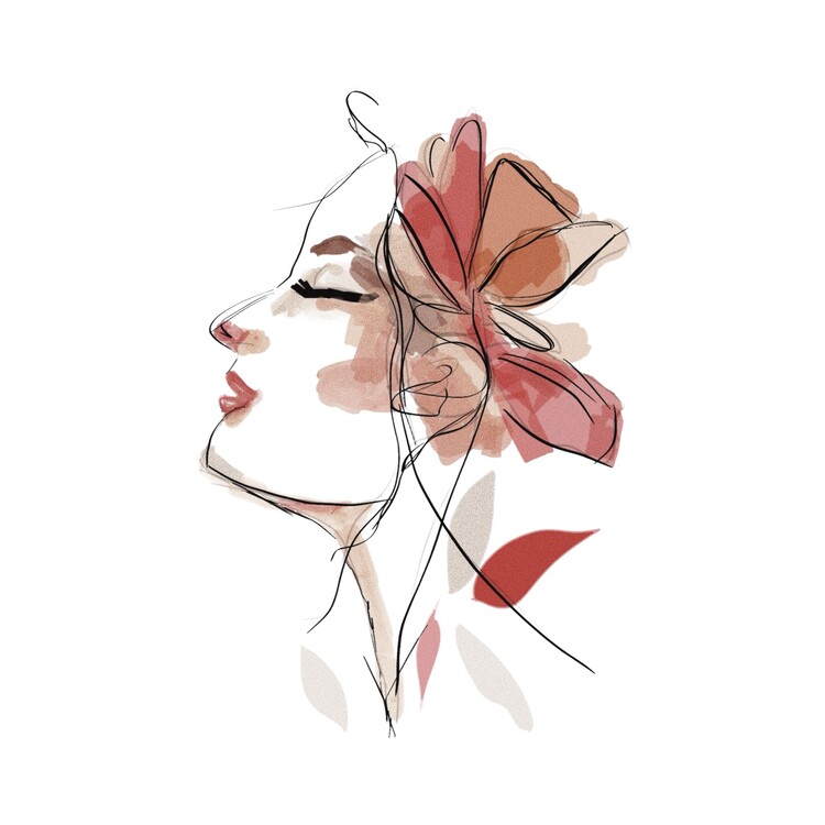 Plakát Floral Profile