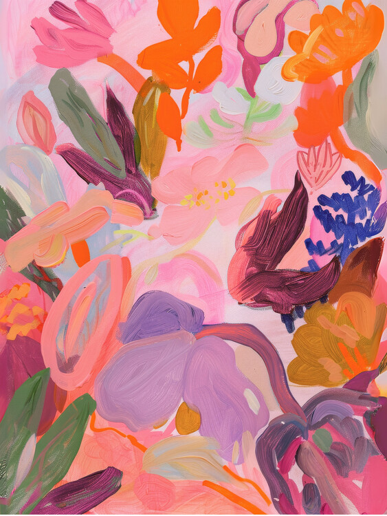 Plakát Abstract Floral Wall Art, Colourful Flower Poster