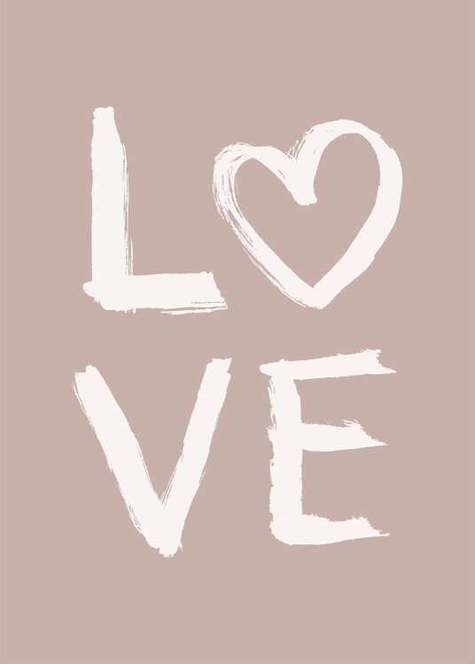 Plakát LOVE Toothy Pink