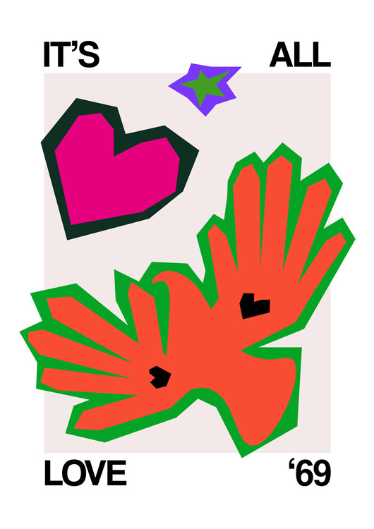 Plakát It's All Love Bird Orange