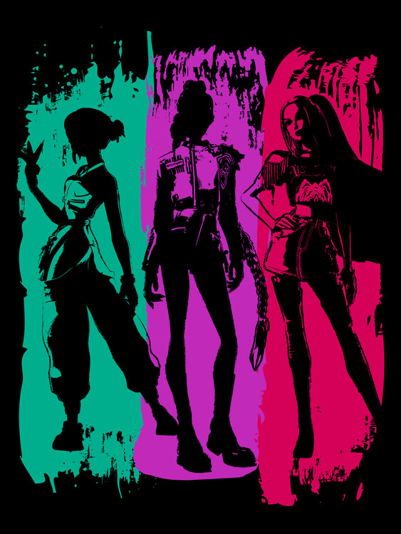 Plakát Demon hunters brushstrokes