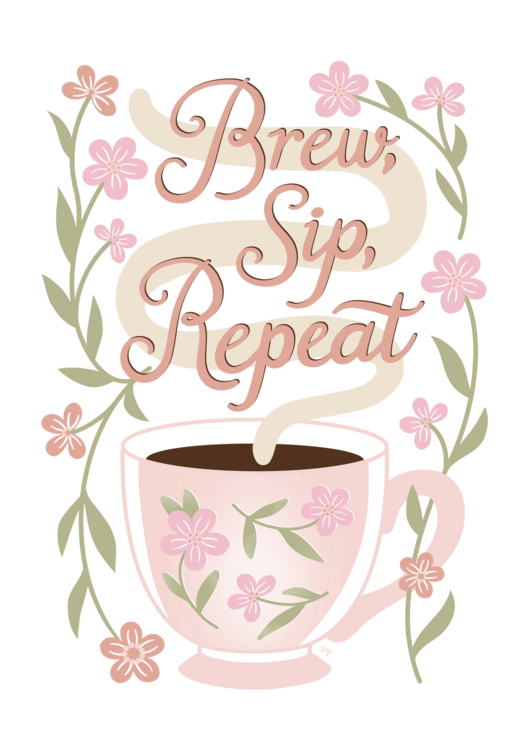 Tričko Brew, Sip, Repeat Coffee Quote