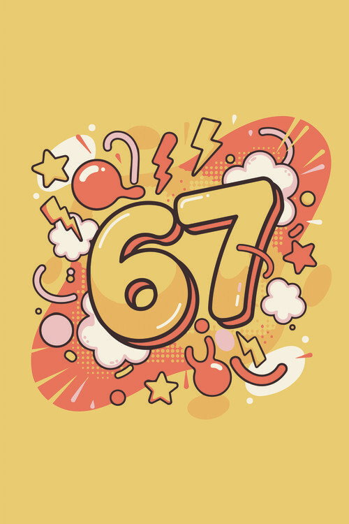 Plakát Six Seven - 67 yellow
