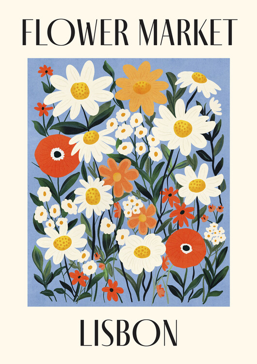 Plakát Flower Market Lisbon Portugal