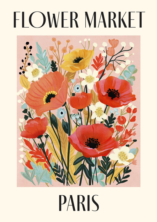 Plakát Flower Market Paris France
