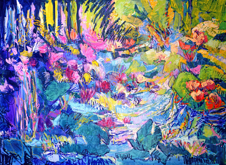 Obraz na plátně Vibrant Garden Flow