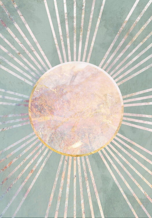 Samolepka Sage Green Boho Sun Rays