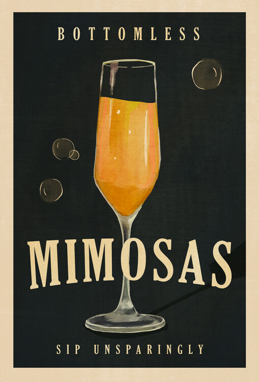 Obraz na plátně Bottomless Mimosas Art Deco Cocktail Bar Art