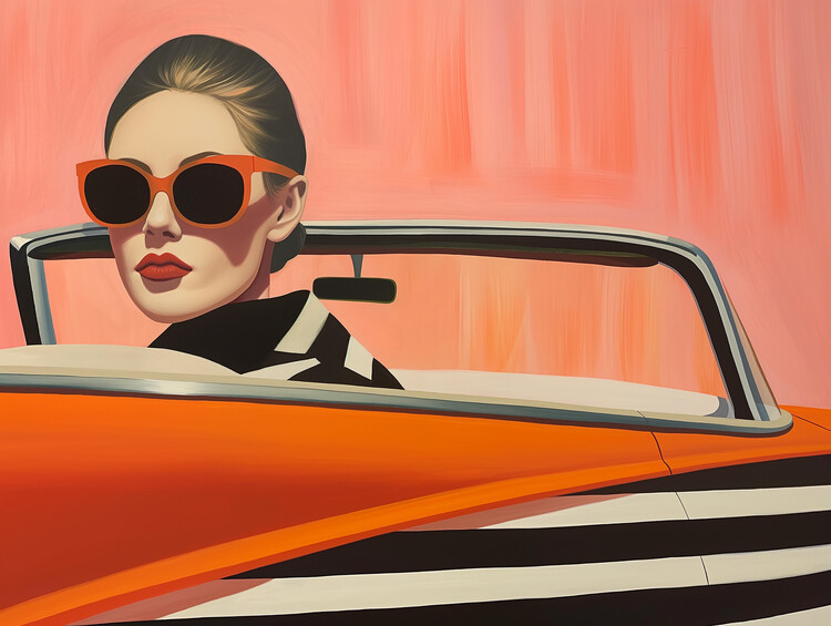 Plakát Woman In a Cadilac