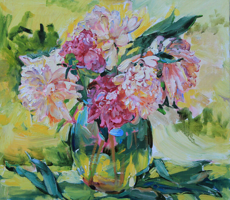 Samolepka Peonies in a vase