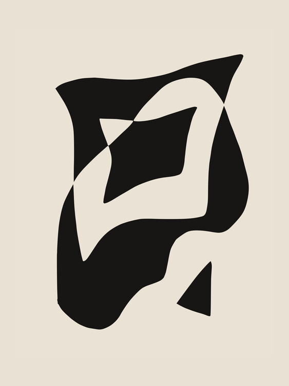 Plakát Bold Black And White Geometric Composition