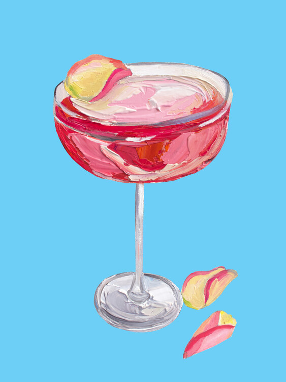 Obraz na plátně Sparkling Rose Gin Cocktail