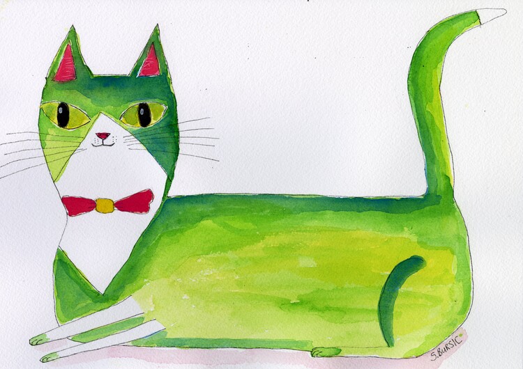 Plakát The green cat