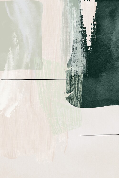 Obraz na plátně Abstract Shapes in Green-2