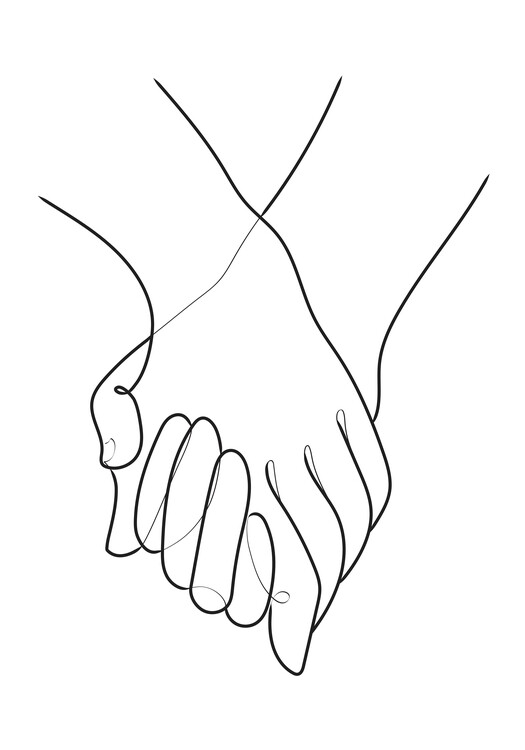Plakát Holding Hands Lines