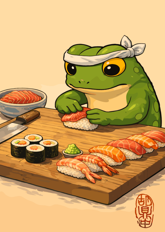 Plakát FROG SUSHI CHEF
