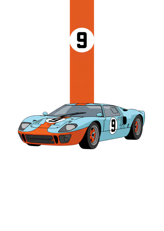 Tričko Ford GT40 Number 9 Gulf Racing Livery Le Mans Winner