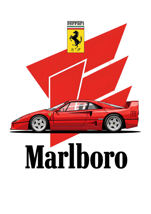 Tričko Ferrari F40 in the Spirit of Marlboro Racing