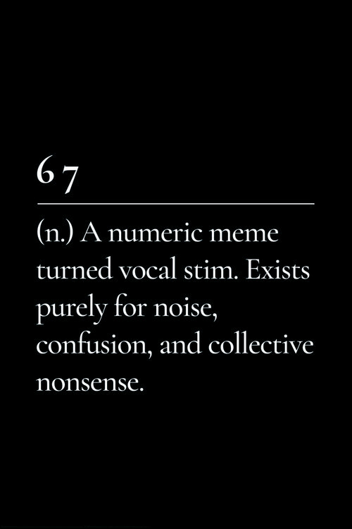 Obraz na plátně Six Seven - 67 dictionary