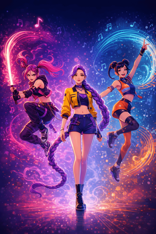 Plakát K-Pop Dance Pose Art Print – Contemporary Music Poster