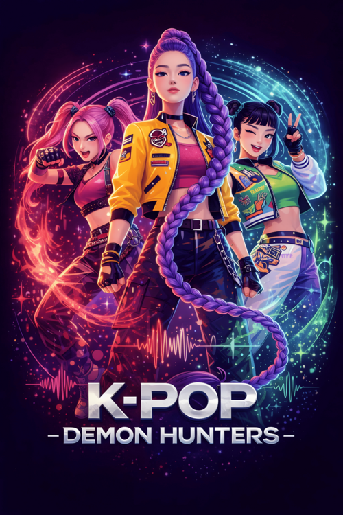 Plakát K-Pop Idol Group Illustration – Trendy Pop Culture Wall Art