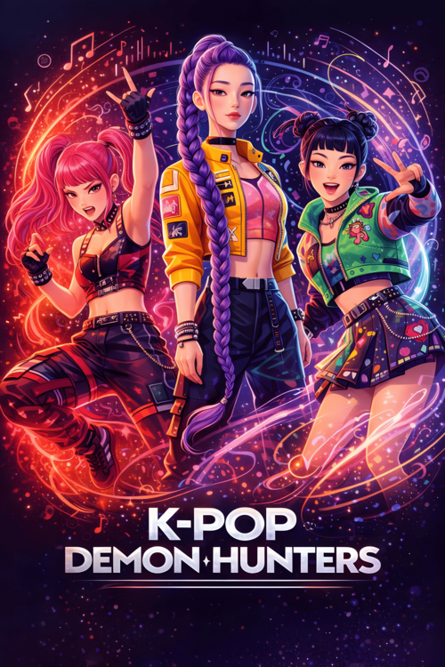 Plakát K-Pop Trio Poster – Bold Pop Music Wall Decor