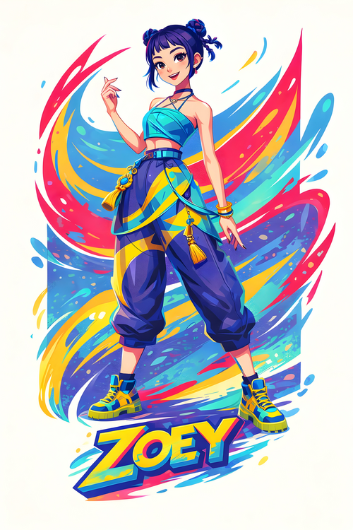 Plakát Zoey K-Pop Demon Hunter Poster – Energetic Idol Art Print