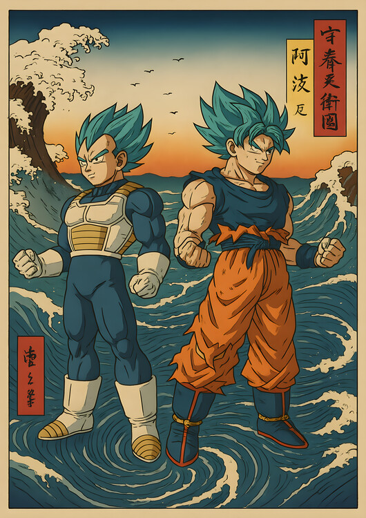 Plakát Japan Kanagawa Wave Anime Poster