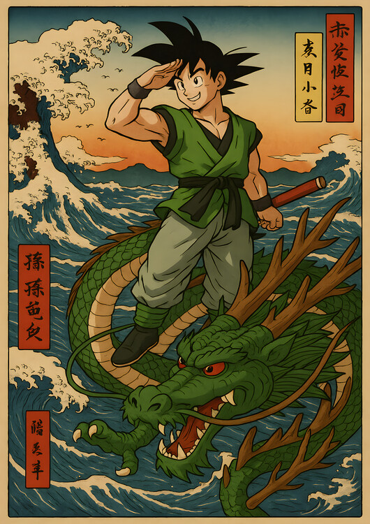 Plakát Japan Kanagawa Wave Anime Poster