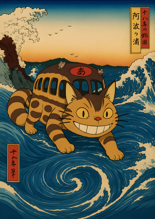 Plakát Japan Kanagawa Wave Anime Poster