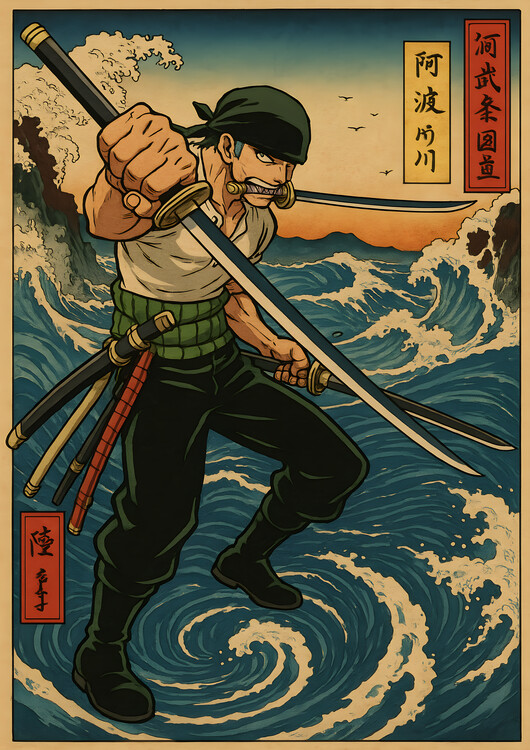 Plakát Japan Kanagawa Wave Anime Poster