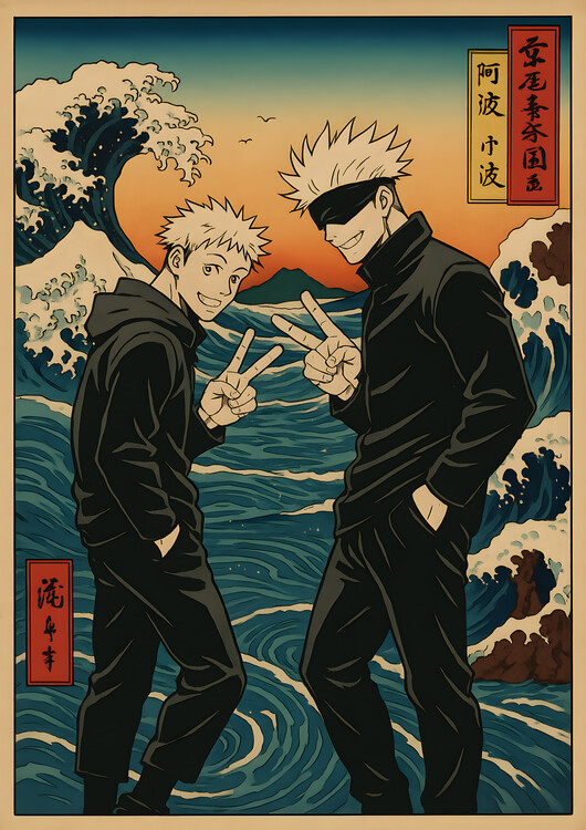 Plakát Japan Kanagawa Wave Anime Poster