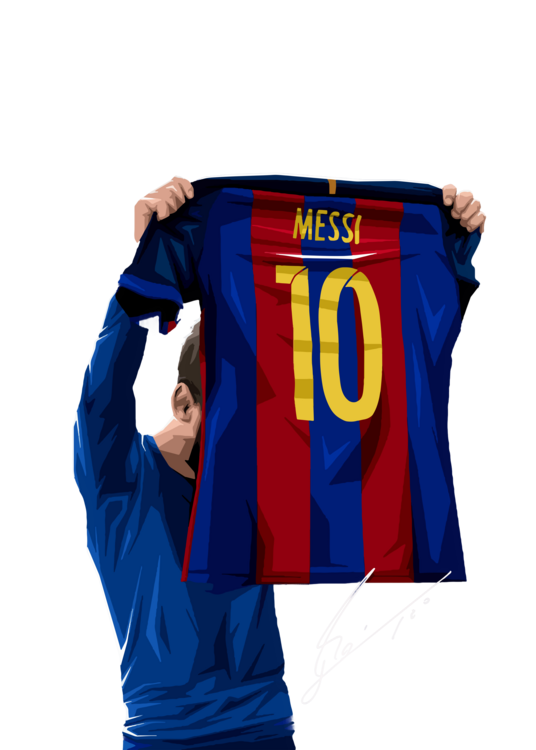 Tričko Drawing Art Lionel Messi Jersey Illustration Poster