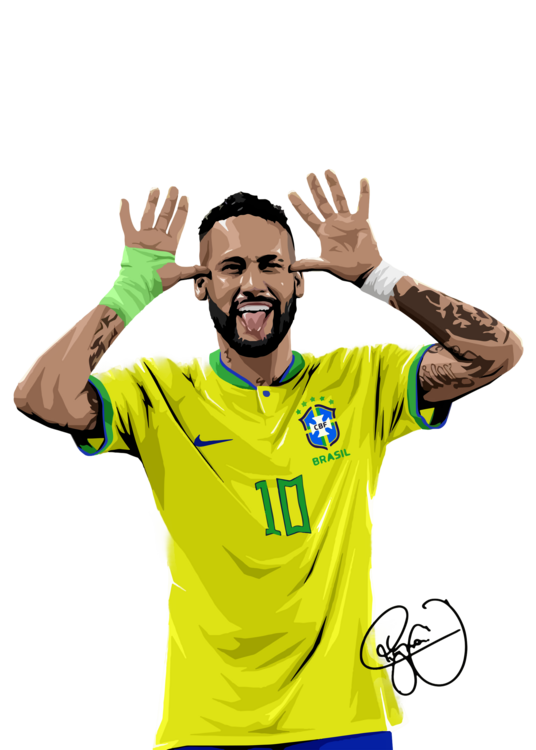 Tričko Drawing Art Neymar Illustration Poster