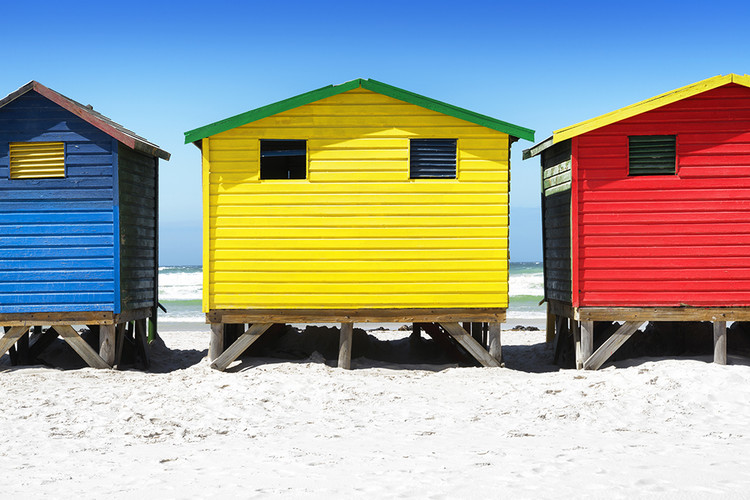 Fotográfia Colorful Beach Huts