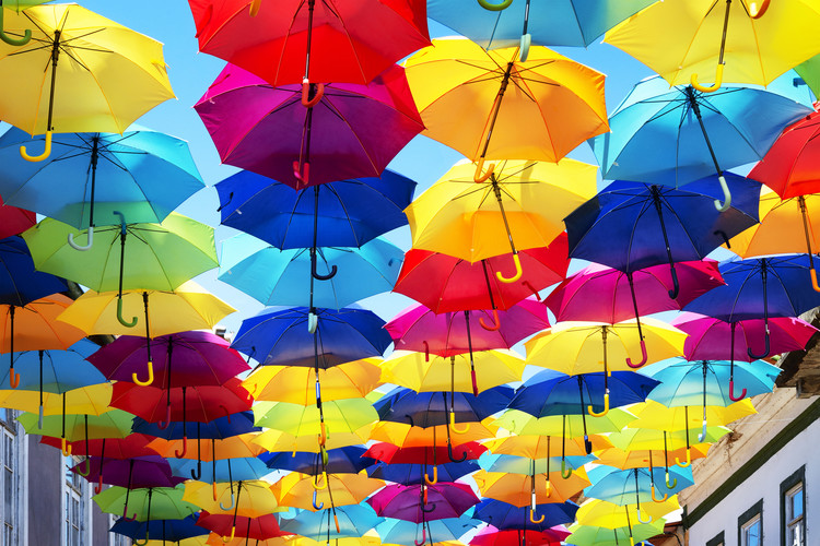 colorful umbrellas wallpaper