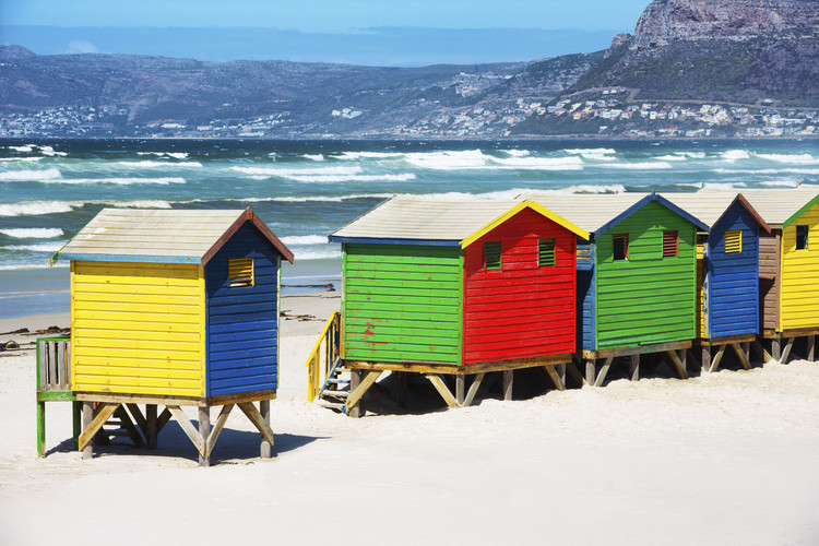 Fotográfia Row of Beach Houses on Beach