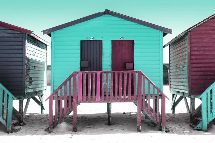 Arte Fotográfica Colorful Houses Forty Six & Forty Seven Turquoise