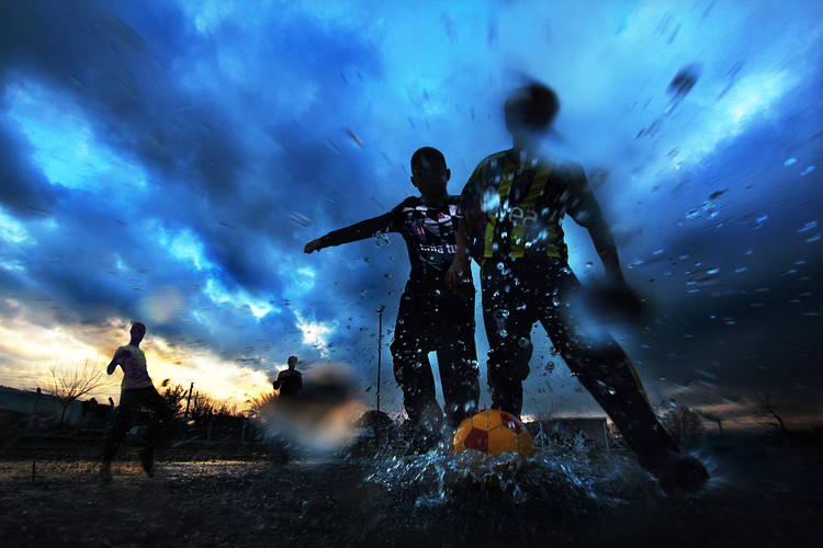 Art Photography WATER AND FOOTBALL