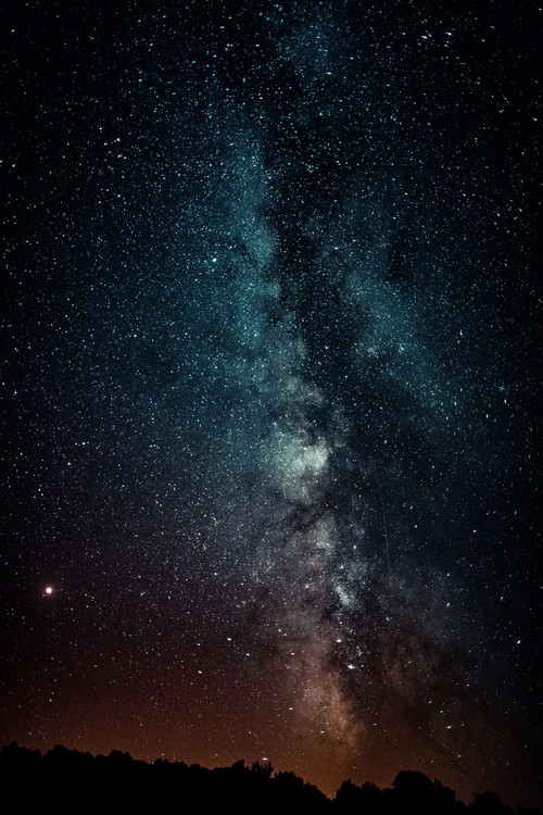 Valokuvataide Details of Milky Way of St-Maria with red-blue graded