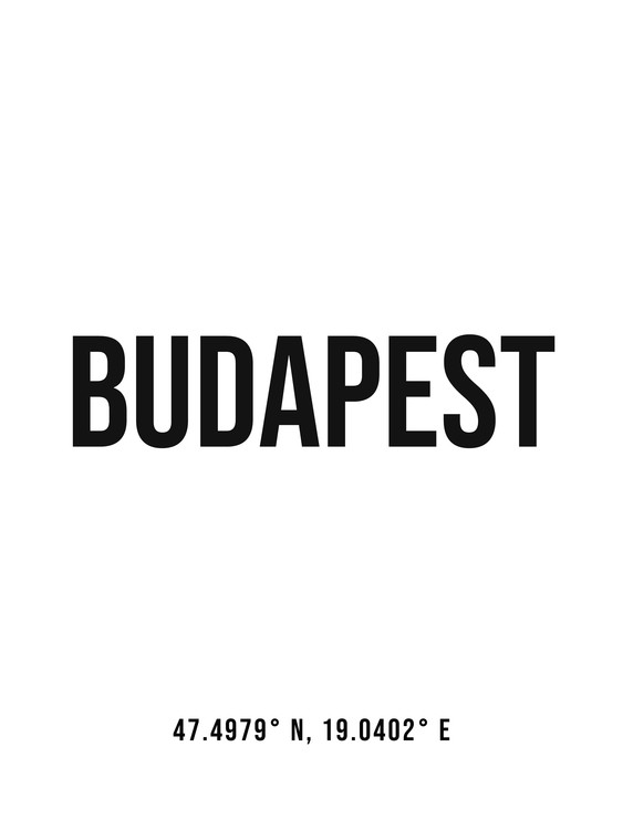 Canvas Print Budapest simple coordinates