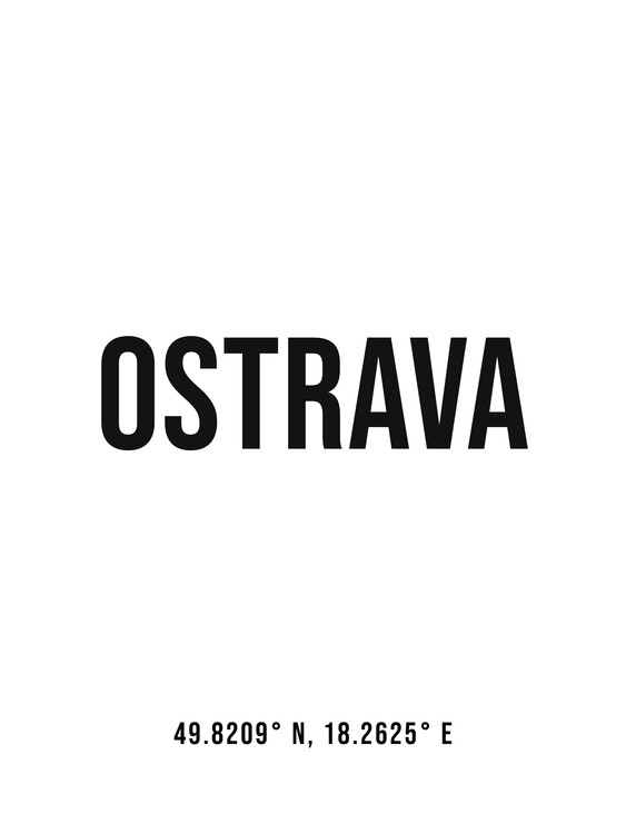 Illustration Ostrava simple coordinates