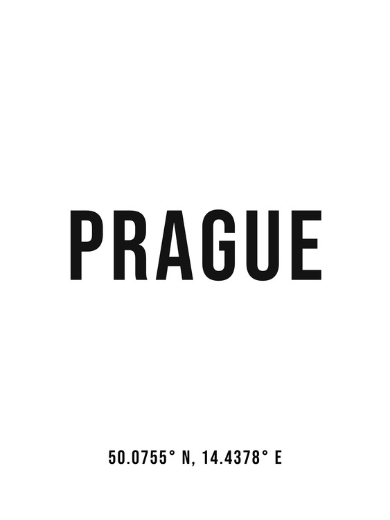 Obraz na plátně Prague simple coordinates