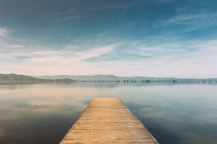 Wallpaper Mural Wood pier at sunset