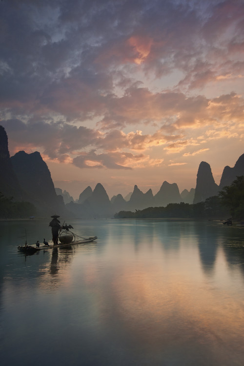 Valokuvataide Li River Sunrise